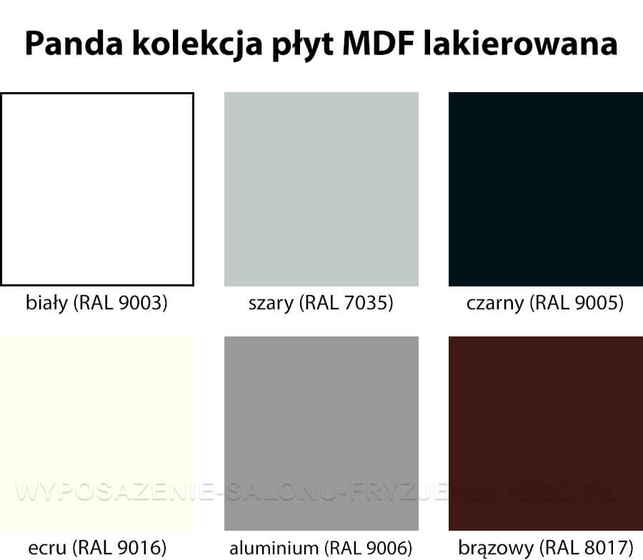 Panda - wzornik/paleta płyt MDF lakierowanych