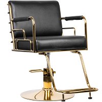 Gabbiano Prato, fotel do salonu fryzjerskiego, kolor złoto-czarny