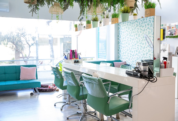 zielony salon fryzjerski